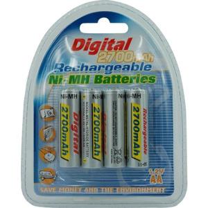 Digital 2700mAh Ni-MH Rechargeable Batteries (4-Pack)
