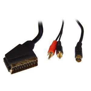 Scart Plug to 2 RCA and S-Video 1.5M Cable