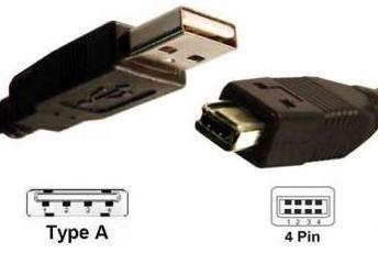 USB 2.0 to Mini B 4-Pin Cable