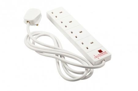 Power Master 4 Way 2 Mtr Surge Protected